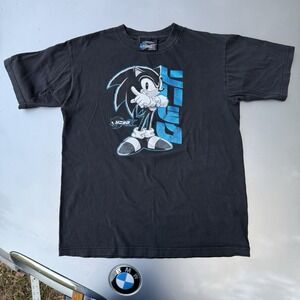 Rare Vintage 2000s Shadow The Hedgehog Sega Genesis Cartoon Network Tshirt 20X26